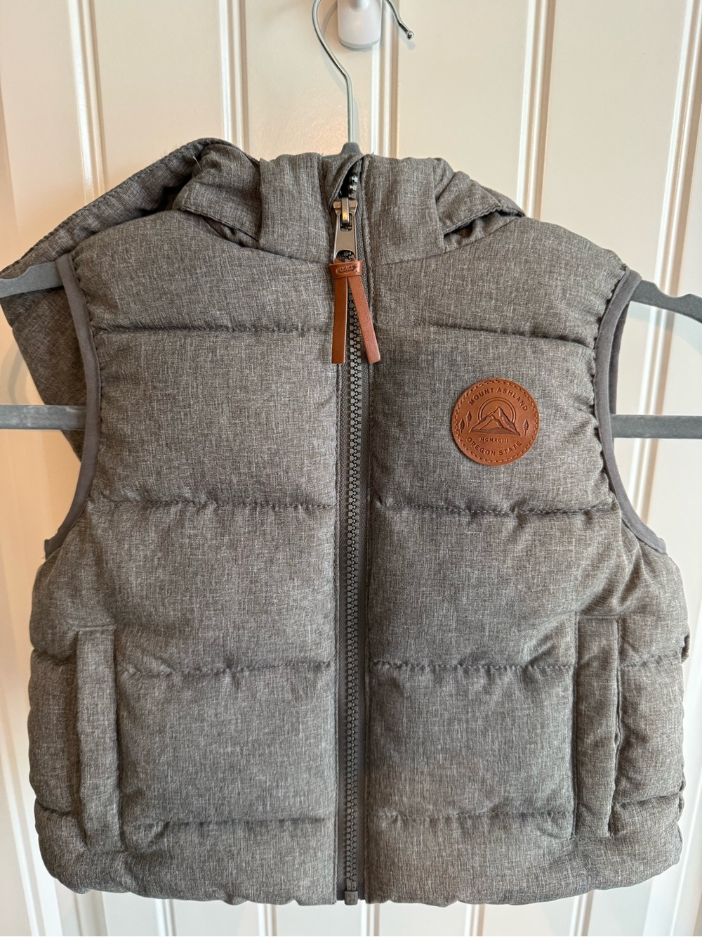 H&M Kids Sherpa Hooded Puffer Vest Size 2-4Y Gray